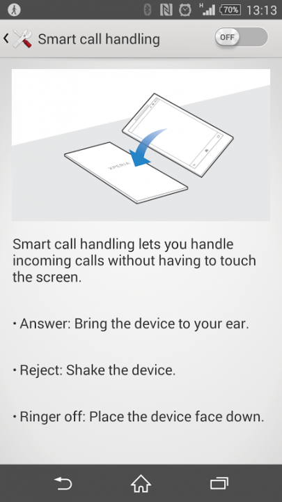 Xperia Z3 Small Call Handling